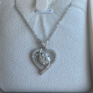 1 ct Moissanite Heart Pendant Necklace